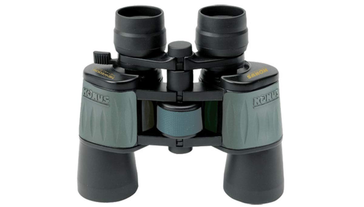 KONUS NEWZOOM 24x50 Binocolo da Caccia, Trekking e Birdwatching, gommato verde, Zoom Variabile 8-24x50