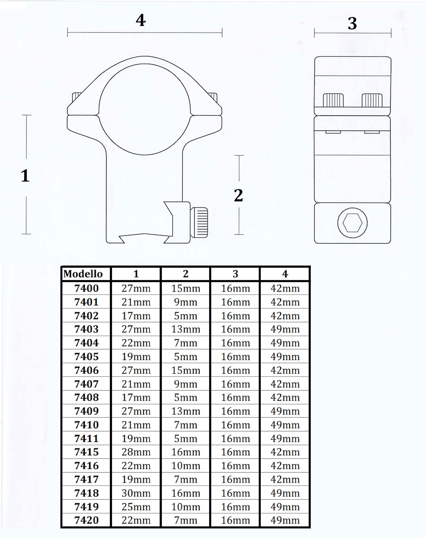KONUS STEEL-QR 30 mm - HIGH Set di Anelli di Montaggio per Ottiche in Acciaio di Alta Qualità