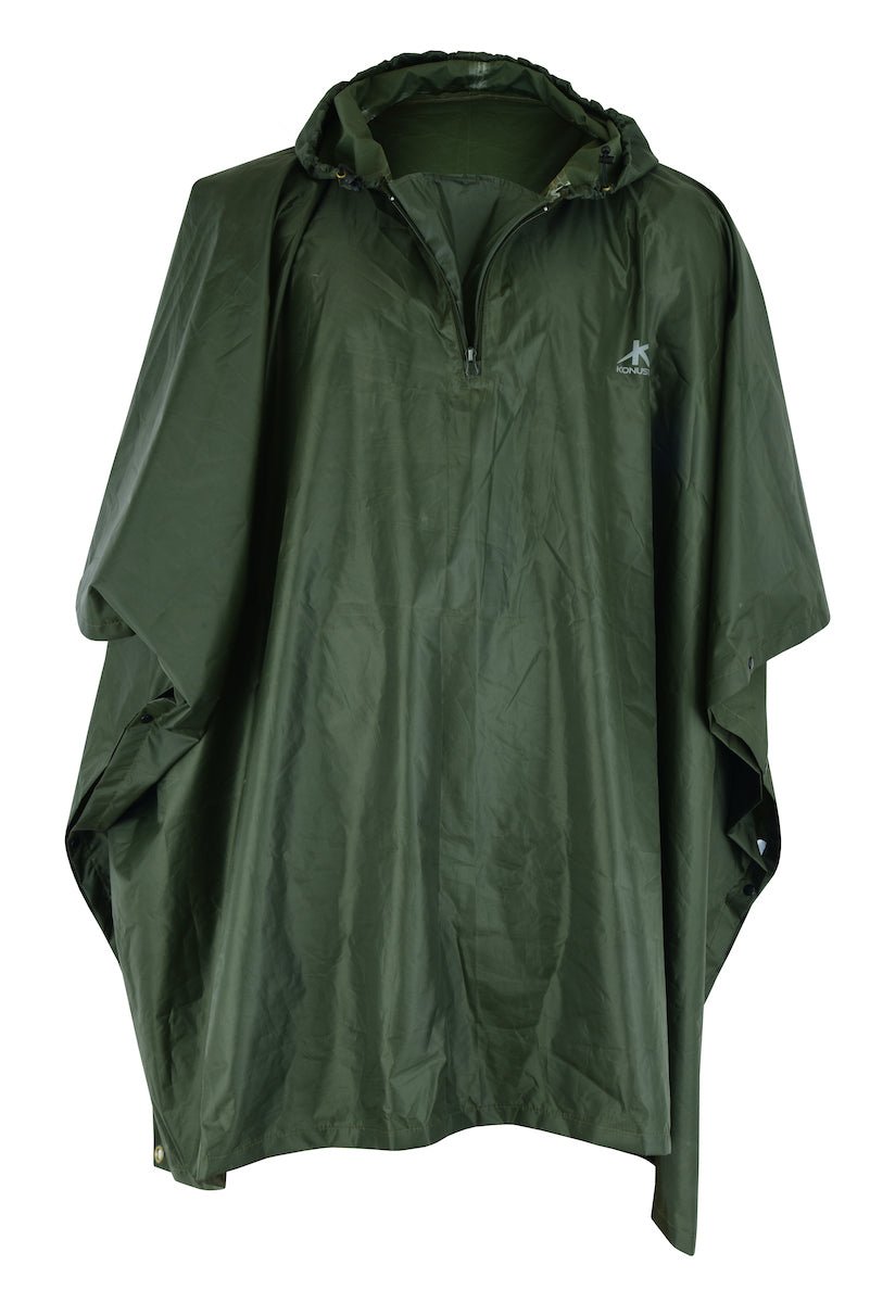Giacca da caccia KONUSTEX LAXO PONCHO verde leggero impermeabile anti vento - OnTheRoad.shop - KONUSTEX