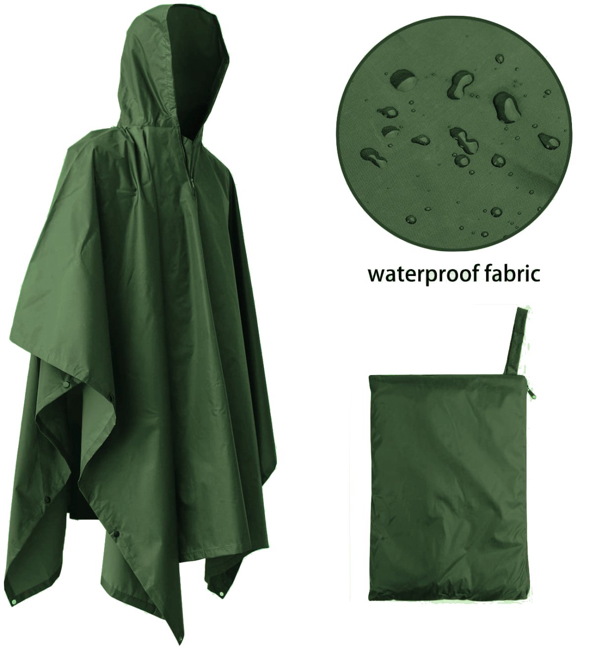Giacca da caccia KONUSTEX LAXO PONCHO verde leggero impermeabile anti vento - OnTheRoad.shop - KONUSTEX