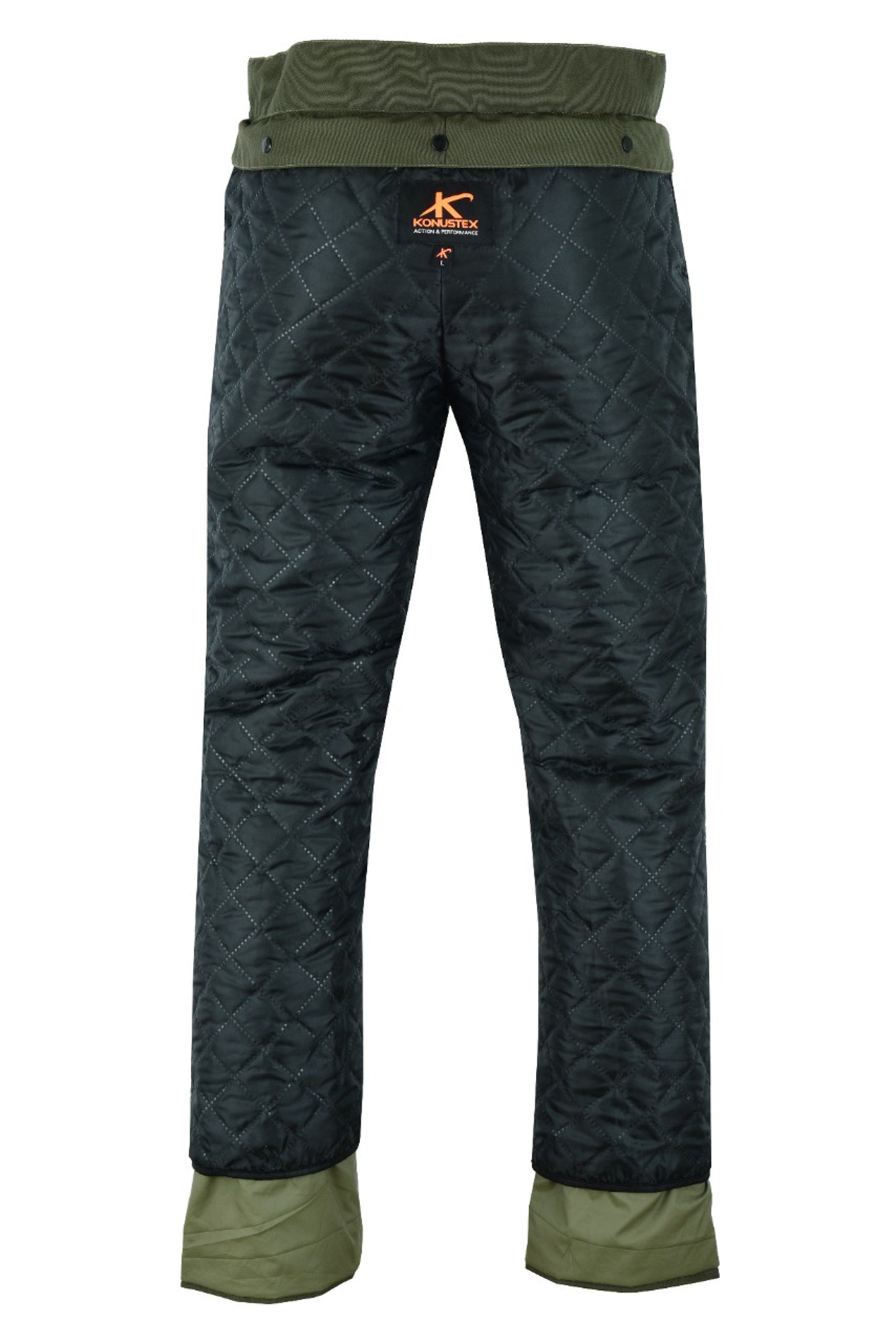 Pantalone da caccia KONUSTEX MAXGAME 2.0 impermeabile con imbottitura rimovibile verde arancione OnTheRoad.shop - KONUSTEX