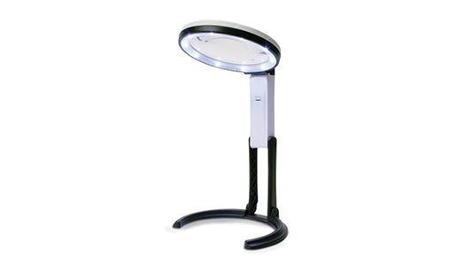 KONUS FLEXO-120 Lente da Lavoro, Zoom 2x-5x con Luce, Batterie Incluse
