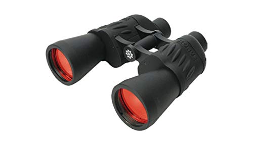 KONUS SPORTY 10x50 Binocolo Gommato Nero con Ottiche Rivestite in Rubino, Messa a Fuoco Costante, con Zoom 10x50