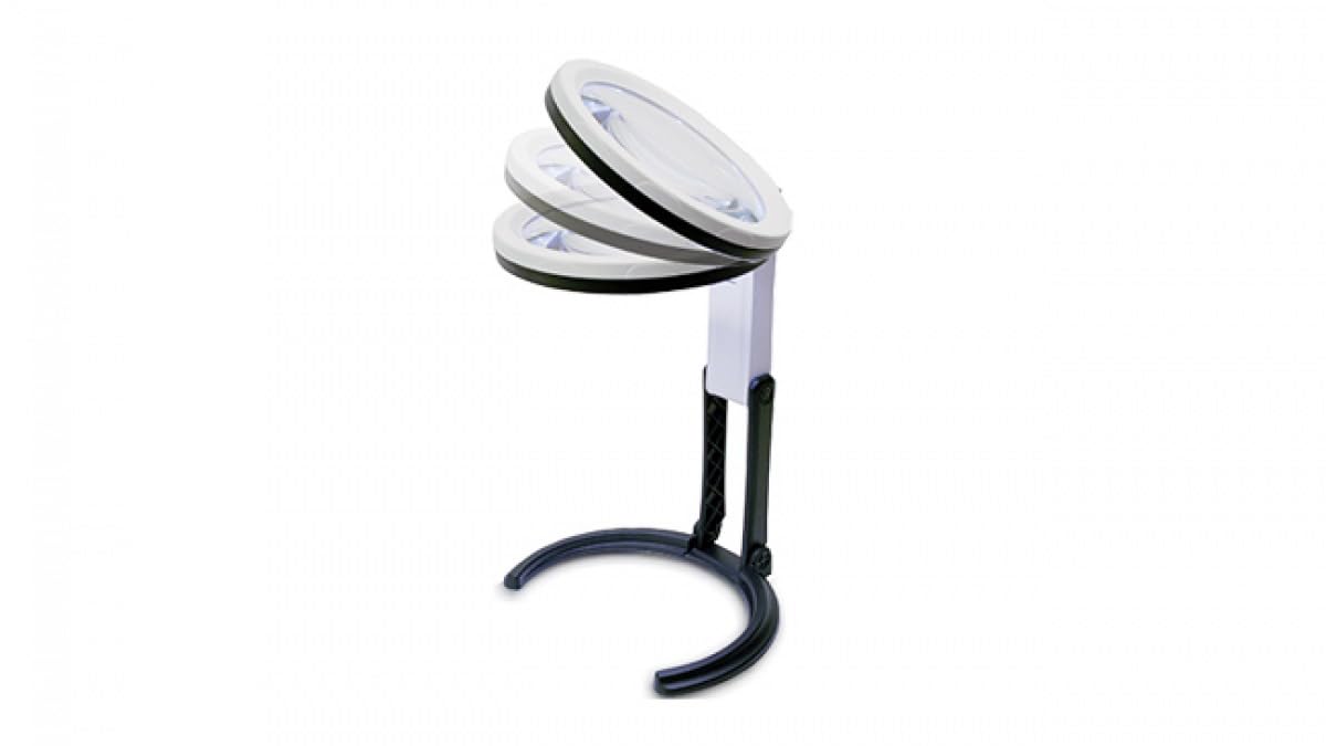 KONUS FLEXO-120 Lente da Lavoro, Zoom 2x-5x con Luce, Batterie Incluse