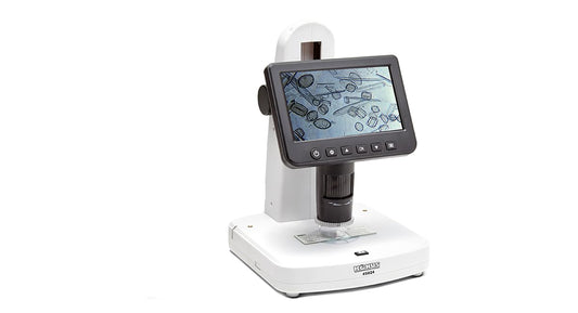 KONUS DIGISCIENCE Microscopio Didattico con Zoom 10X-300X, Digitale con Display LCD 5 Pollici e Software