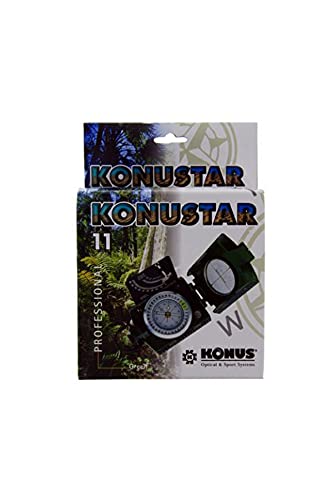 KONUS KONUSTAR-10 Bussola in Metallo, Grigia con Liquido e Clinometro