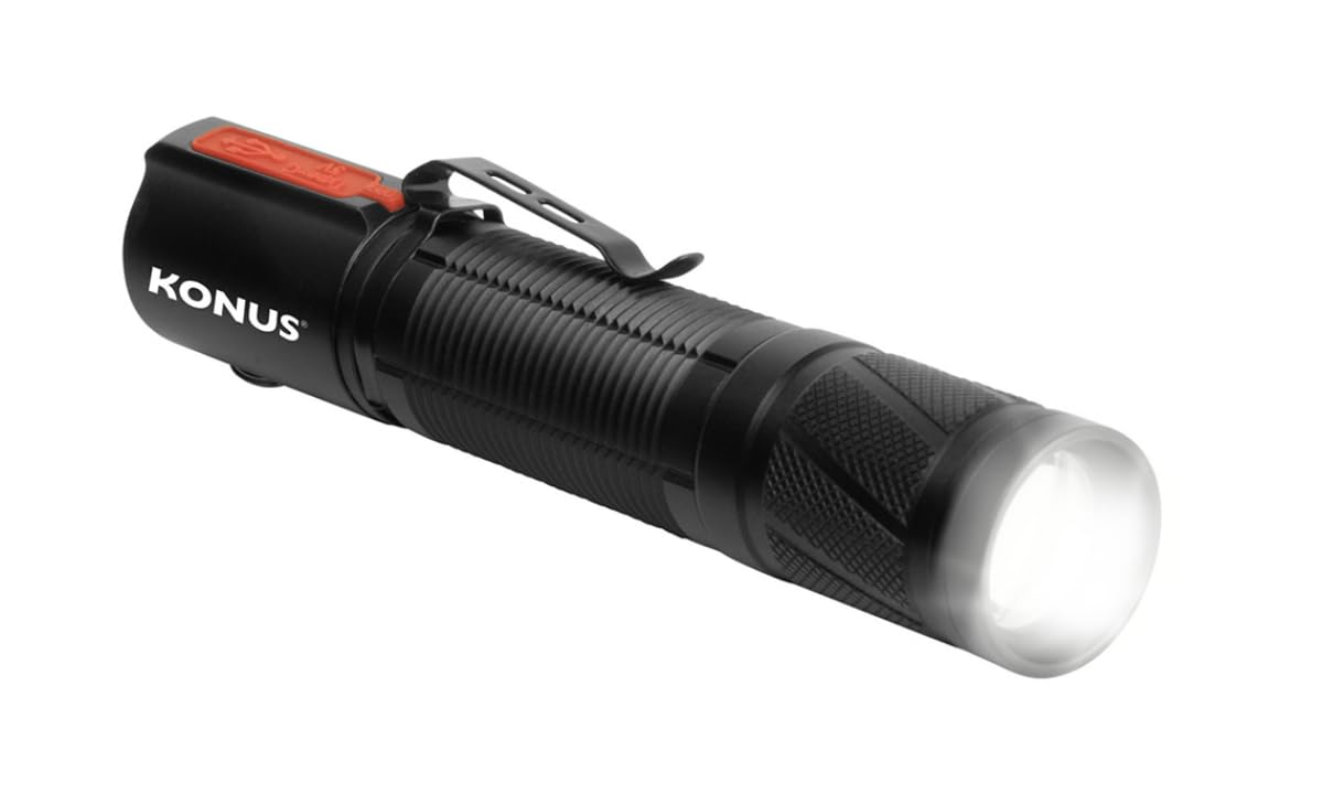 KONUS KONUSLIGHT-RC7 Torcia Tattica Ricaricabile 1200 lm E Luminosità Variabile, Dimensioni Compatte
