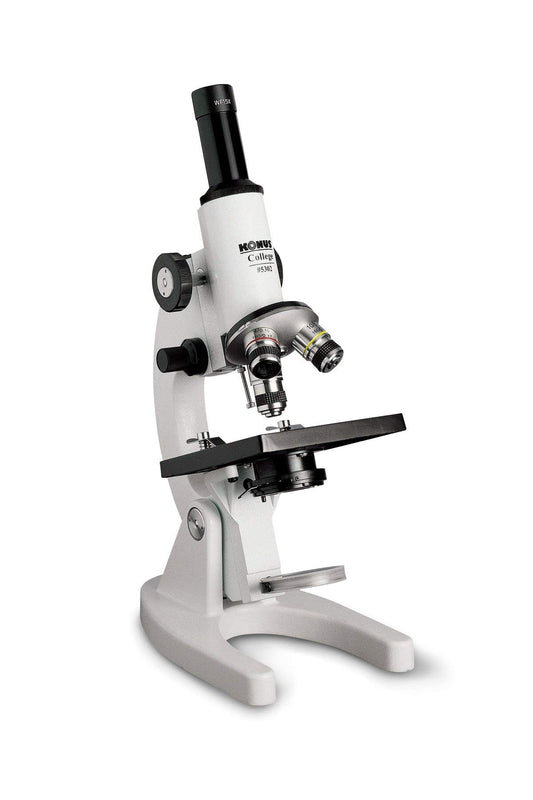 KONUS COLLEGE 600x Microscopio Monoculare Robusto da Laboratorio, Scuola, Doppia Messa a Fuoco, Accessori Inclusi
