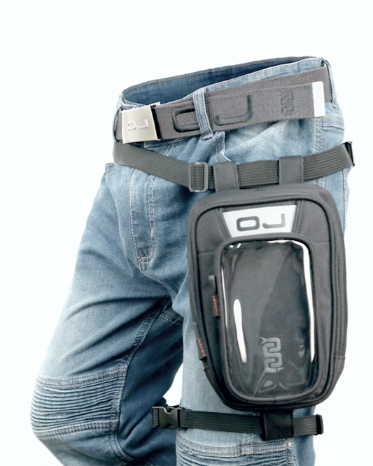 OJ TRACK motorcycle leg pouch with transparent window