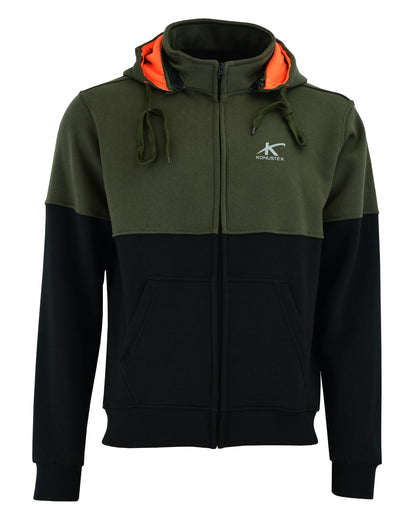 Felpa KONUSTEX LYSEO verde nera con cappuccio e rinforzi #357 - OnTheRoad.shop - KONUSTEX