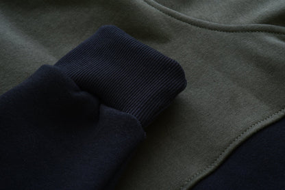 Felpa KONUSTEX LYSEO verde nera con cappuccio e rinforzi #357 - OnTheRoad.shop - KONUSTEX