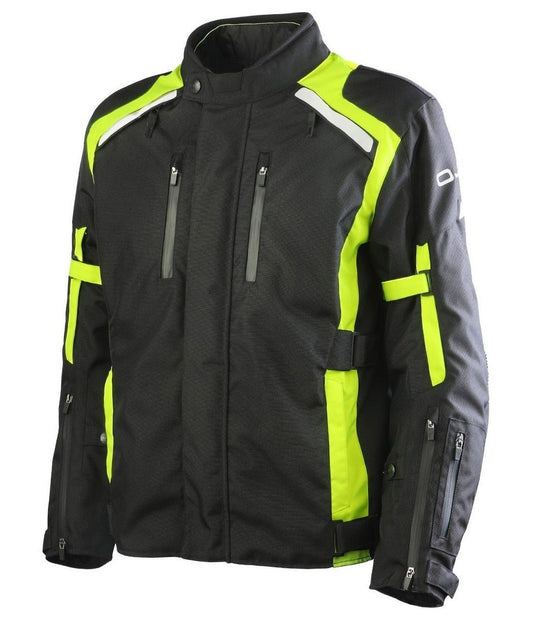 Giacca 4 stagioni moto OJ INVINCIBLE uomo nera giallo fluo - OnTheRoad.shop - OJ