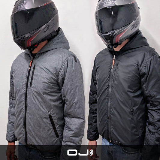 Giacca antipioggia moto OJ Reverse nera reversibile waterproof con cappuccio - OnTheRoad.shop - OJ