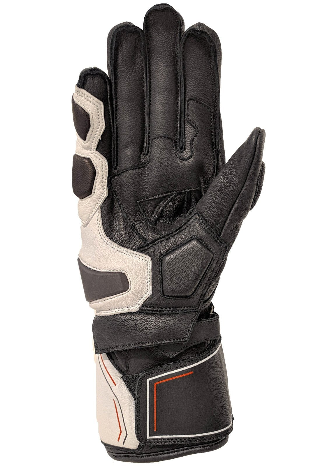 Guanti 4 stagioni OJ SLEEK in pelle con protezioni, nero bianco rosso - OnTheRoad.shop - OJ