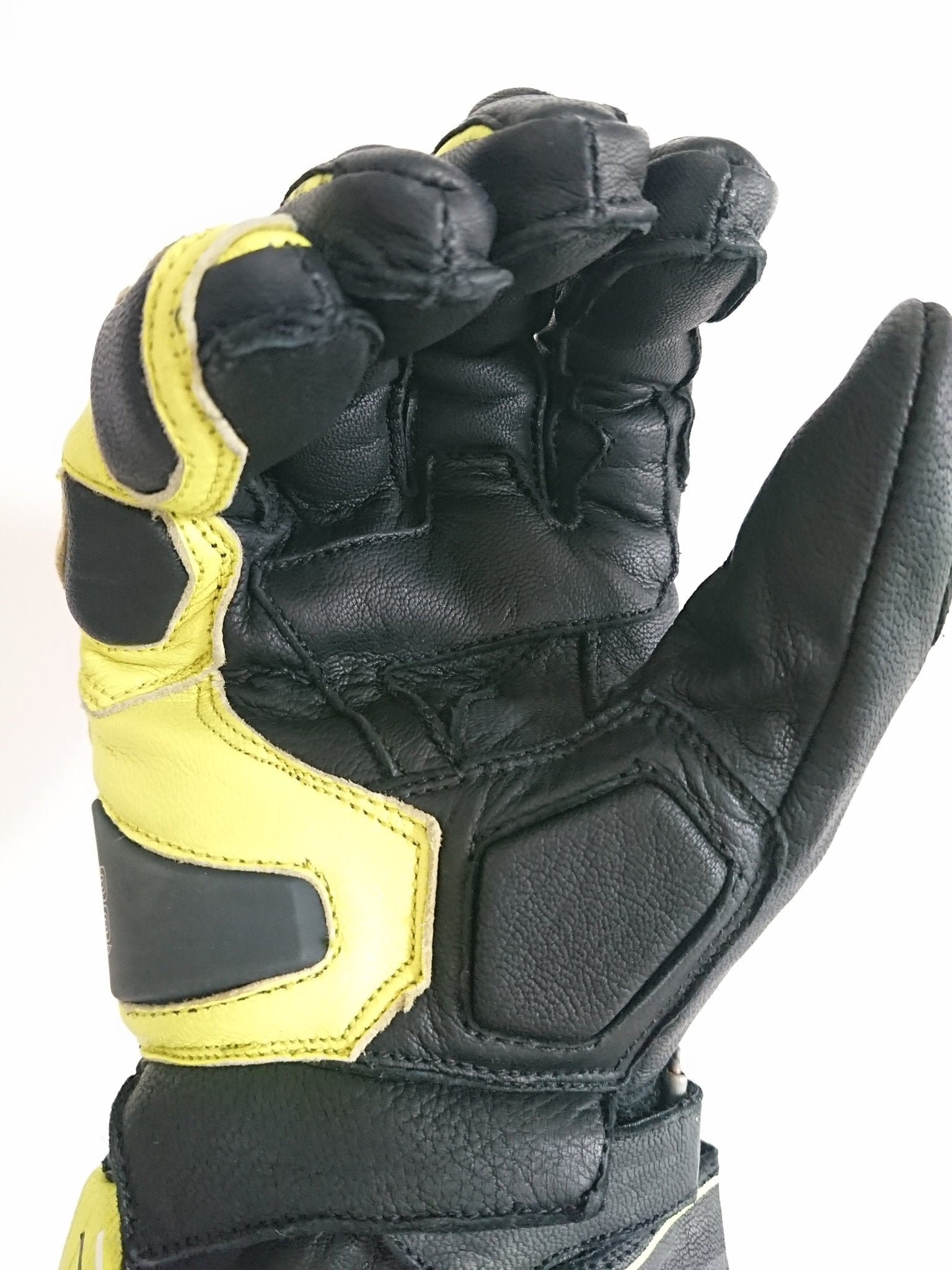 Guanti 4 stagioni OJ SLEEK in pelle con protezioni, nero giallo fluo - OnTheRoad.shop - OJ
