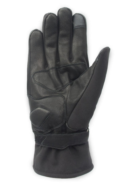 Guanti invernali OJ PLAIN in pelle e tessuto con protezioni, nero - OnTheRoad.shop - OJ