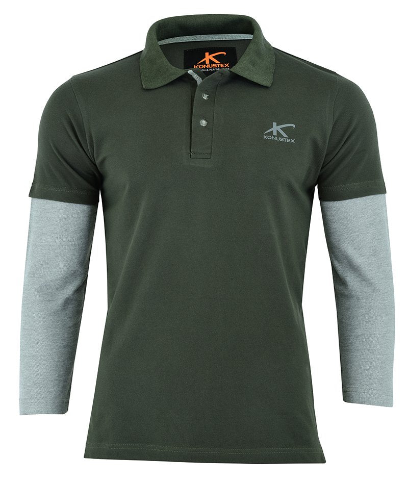 KONUSTEX UNITARY POLO L/S T-shirt maglia Polo Verde maniche lunghe - OnTheRoad.shop - KONUSTEX