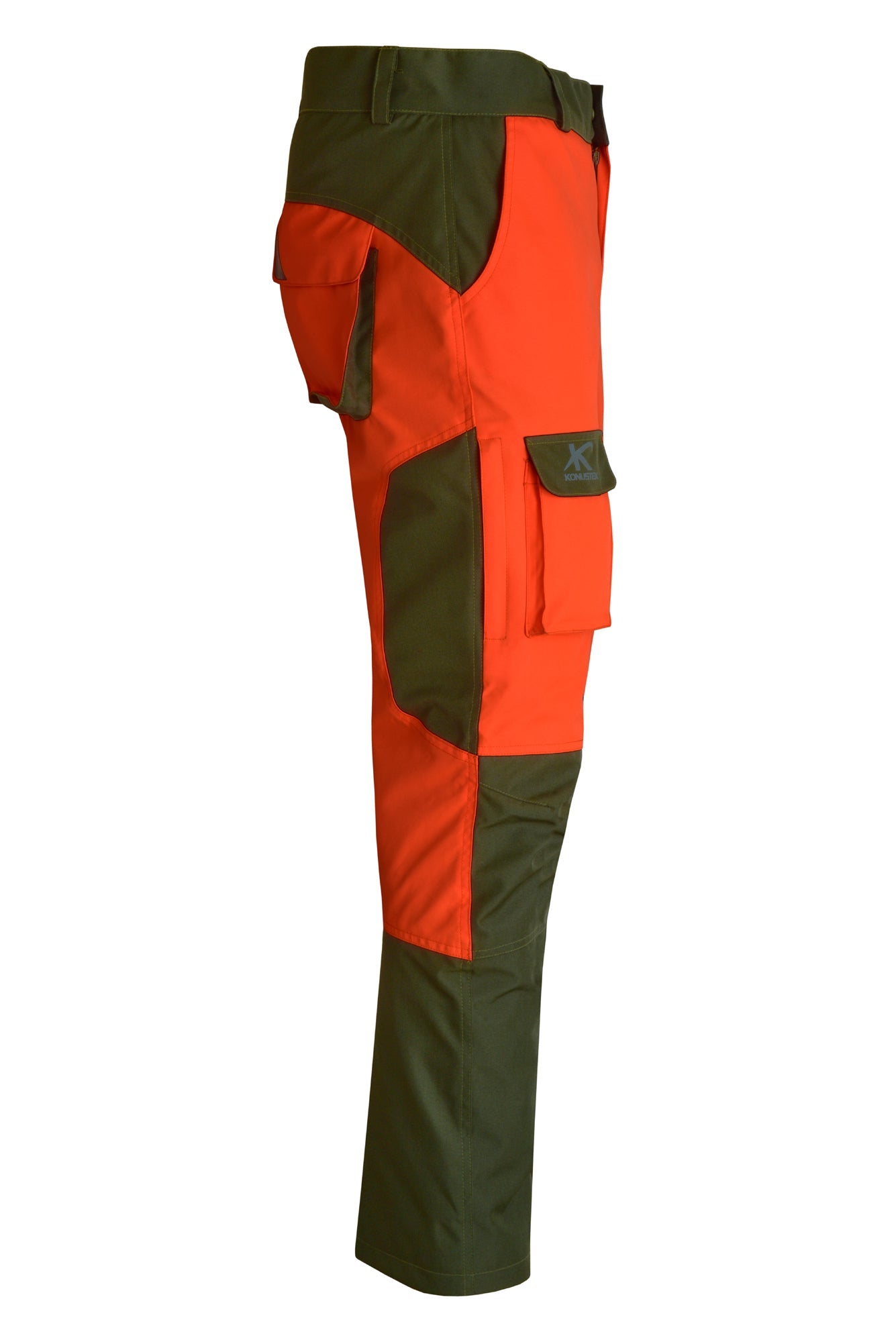 Pantalone da caccia KONUSTEX MAXGAME 2.0 impermeabile con imbottitura rimovibile verde arancione  OnTheRoad.shop - KONUSTEX