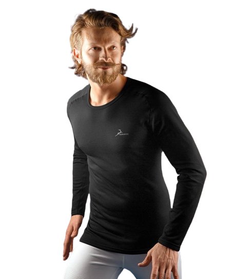 T-shirt maglia caccia outdoor KONUSTEX PROGAME-30 girocollo manica lunga uomo Polipropilene nero - OnTheRoad.shop - KONUSTEX