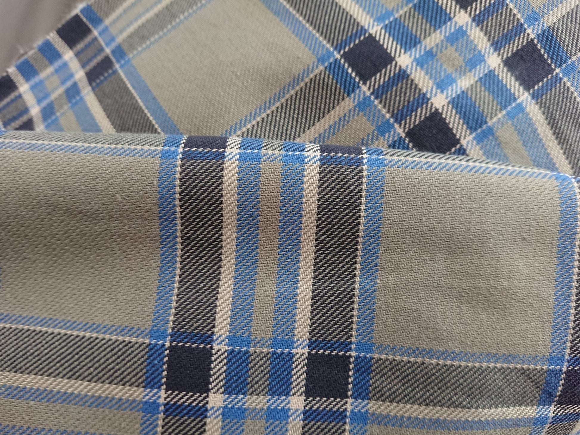 Tessuto TARTAN blu 100% puro cotone - OnTheRoad.shop - MEC